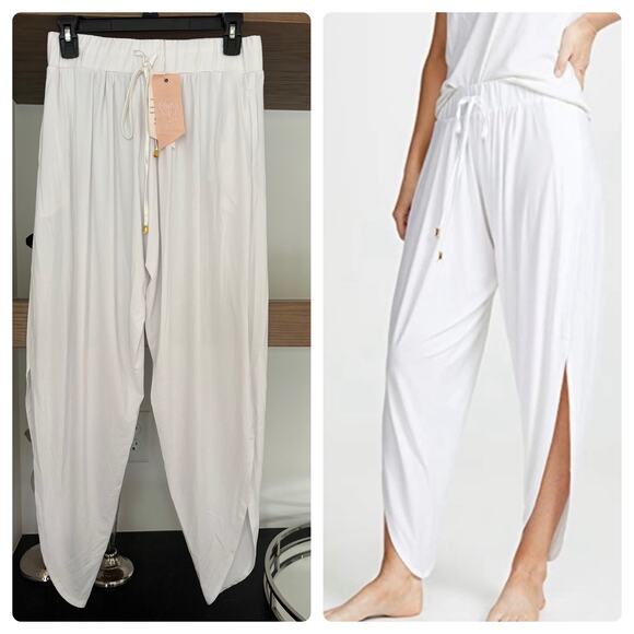 We are HAH x Free People High Slit Joggers in White - Picture 1 of 7